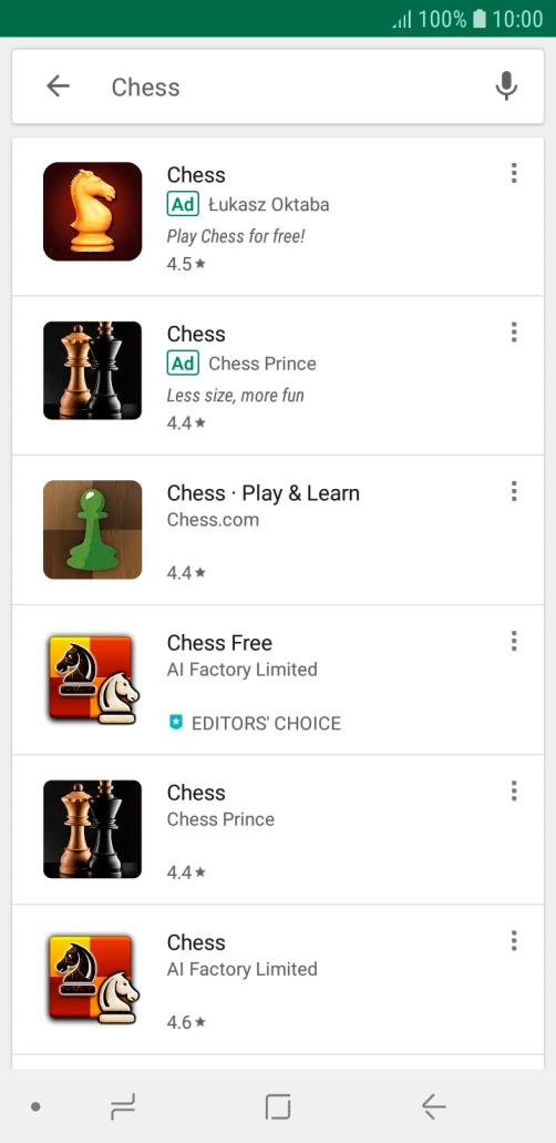 Press the required app.