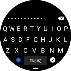 Key in the password for the Wi-Fi network and press the confirm icon.