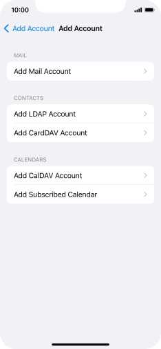 Press Add Mail Account.