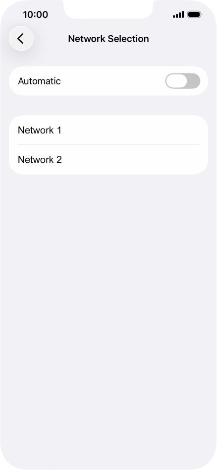 If you turn off the function, press the required network.