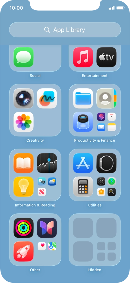 The app is now placed in the Hidden folder in the App Library.