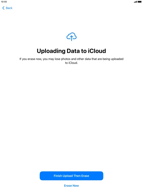 Press the required setting.