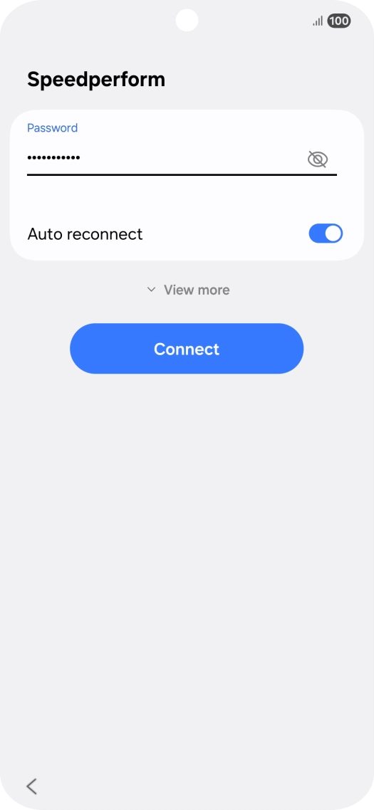 Key in the password for the Wi-Fi network and press Connect.