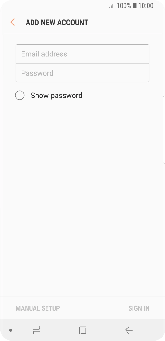 Press Email address and key in your email address.