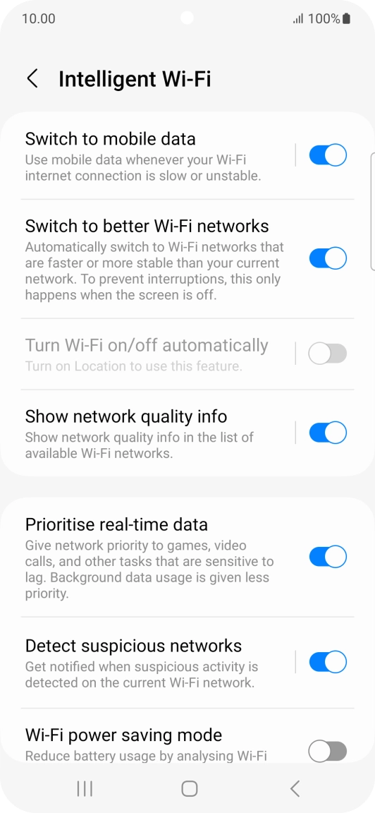 Press the indicator next to 