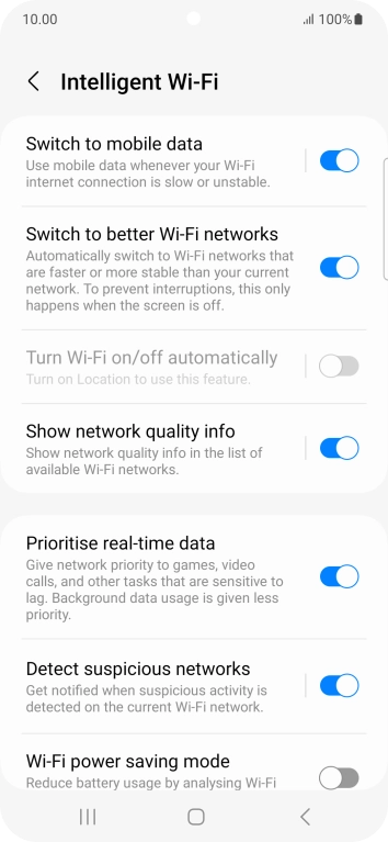 Press the indicator next to 