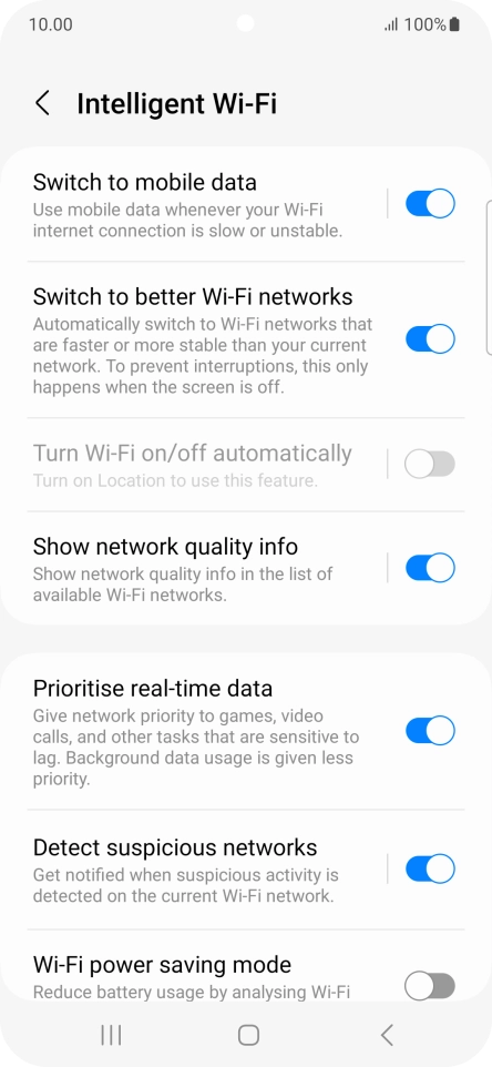 Press the indicator next to 