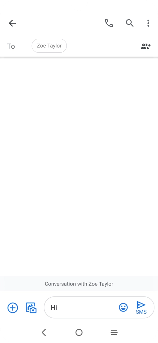 Press the send icon when you've finished your SMS.