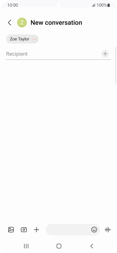Press the text input field and write the text for your SMS.