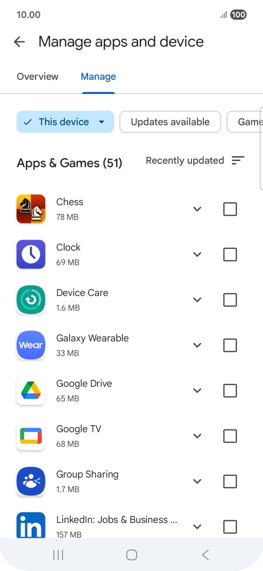 Press the required app.