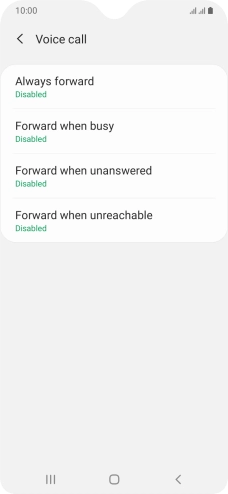 Press the required divert type.
