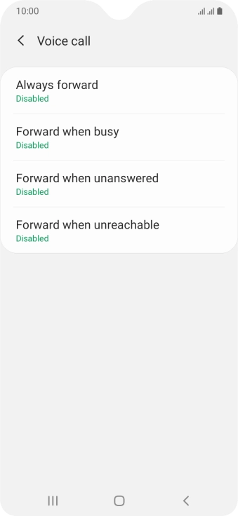 Press the required divert type.