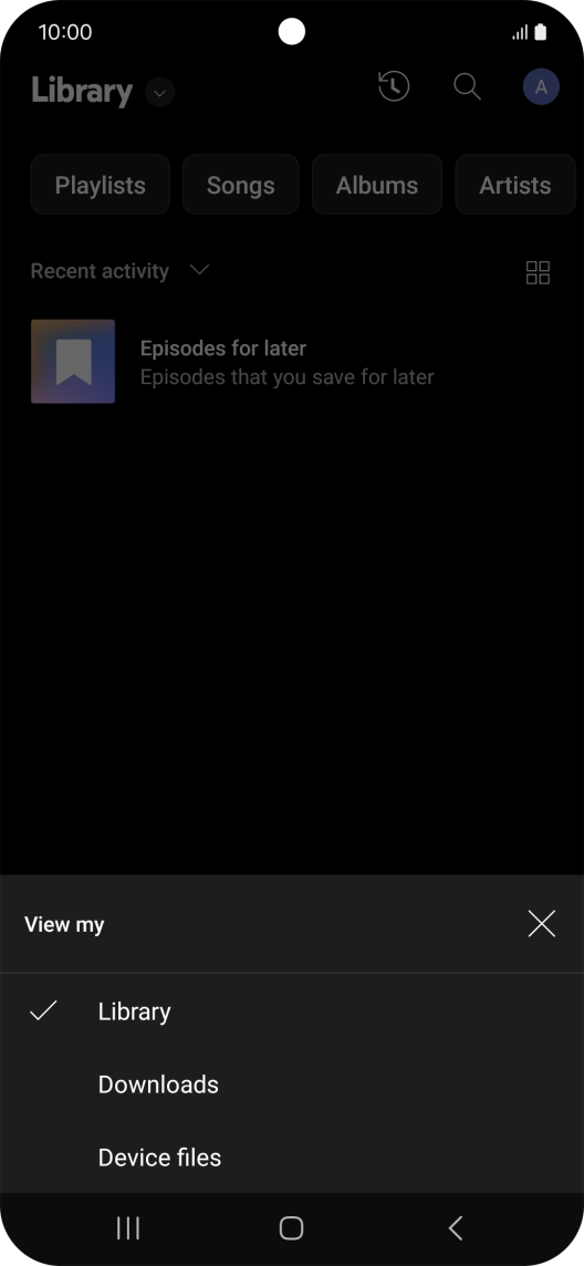Press the required category and go to the required audio file.