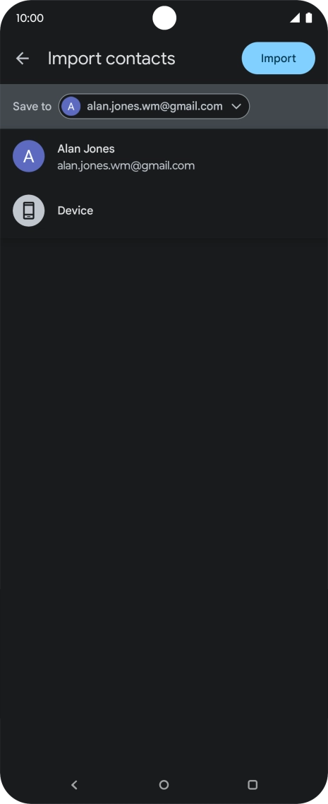 Press the required Google account.