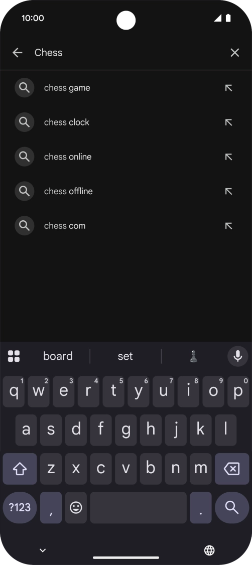 Key in the name or subject of the required app and press the search icon.