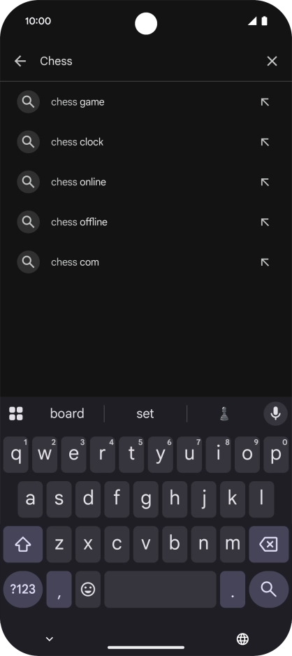 Key in the name or subject of the required app and press the search icon.