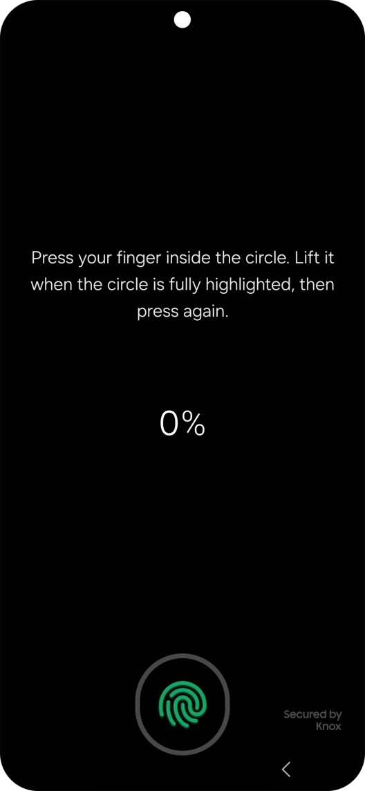 Follow the instructions on the screen to create the phone lock code using your fingerprint.