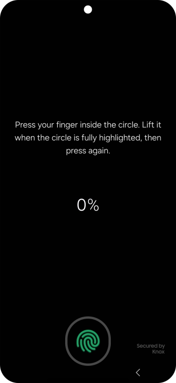 Follow the instructions on the screen to create the phone lock code using your fingerprint.