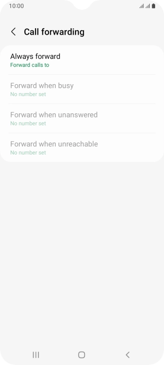 Press the required divert type.