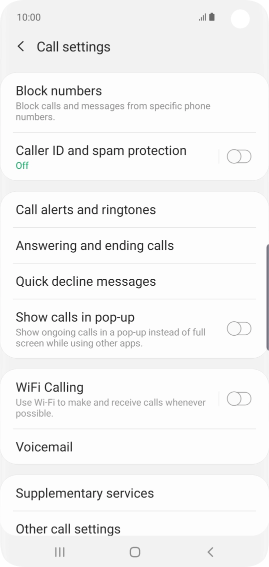 Press Supplementary services.