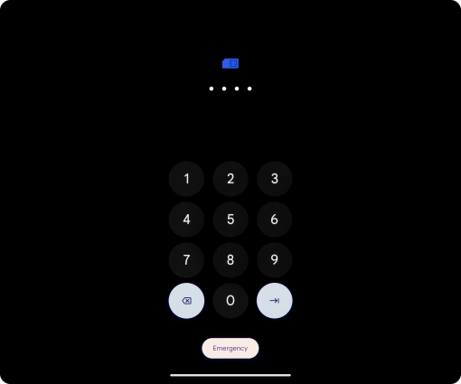 If your SIM is locked, key in your PIN and press arrow left. The default PIN is 1111.