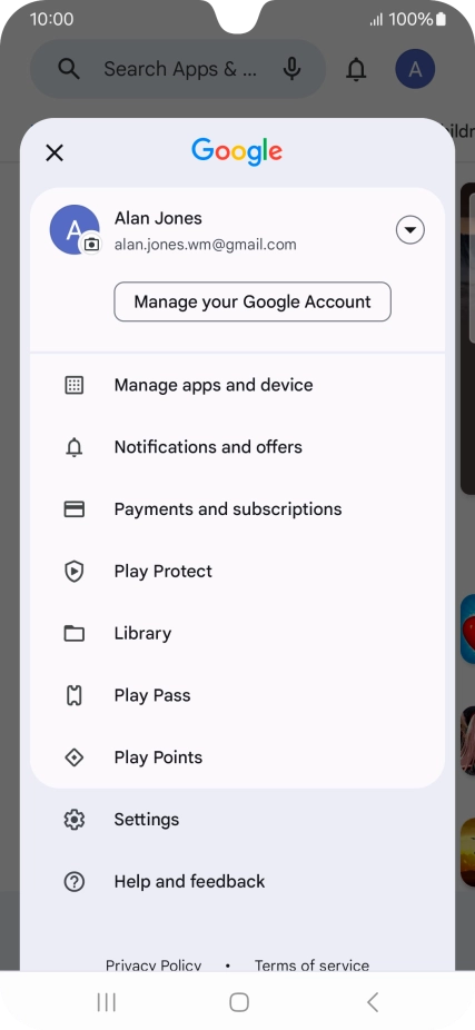 Press Manage apps and device.