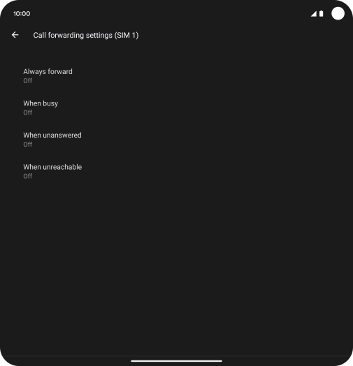 Press the required divert type.