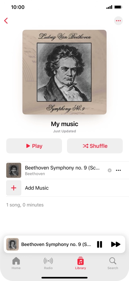 Press the song title.