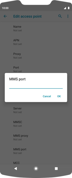Key in 8080 and press OK.