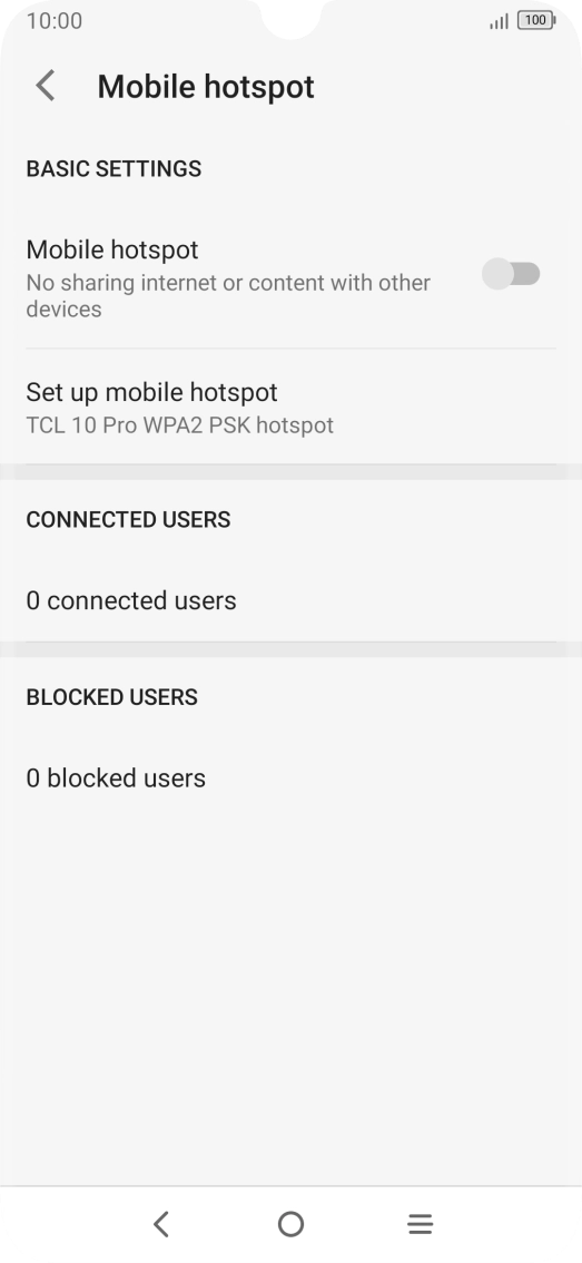 Press Set up mobile hotspot.