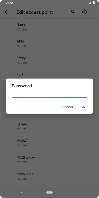 Key in secure and press OK.