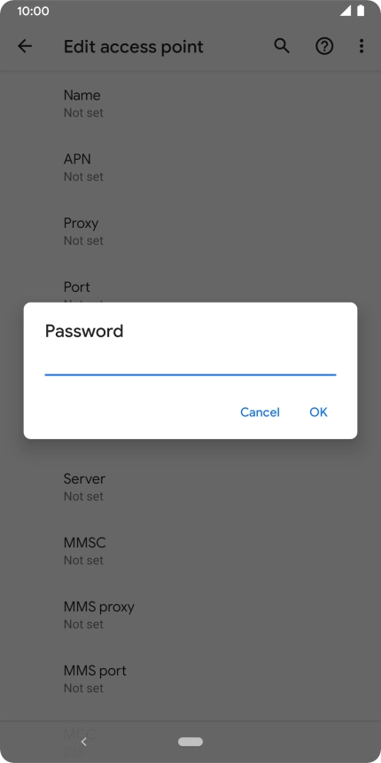 Key in secure and press OK.