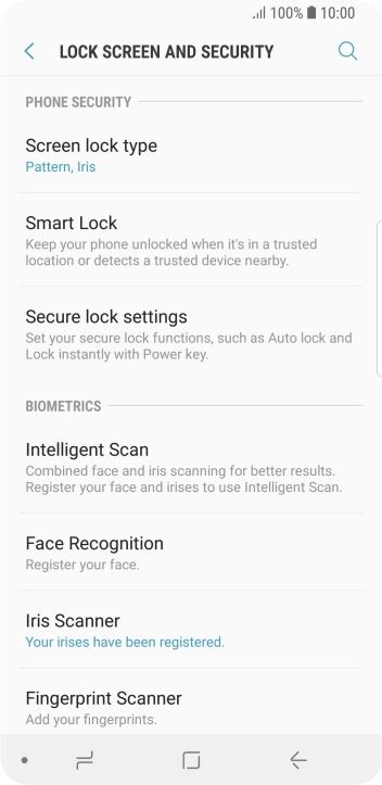 Press Screen lock type and key in the additional phone lock code you created earlier.
