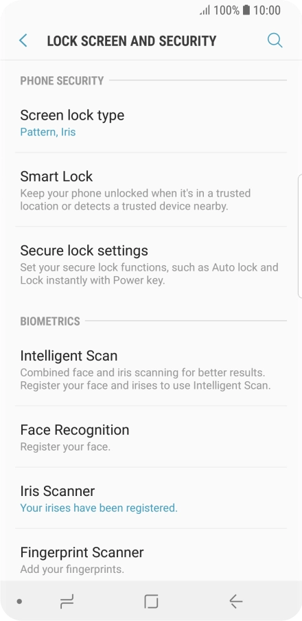 Press Screen lock type and key in the additional phone lock code you created earlier.