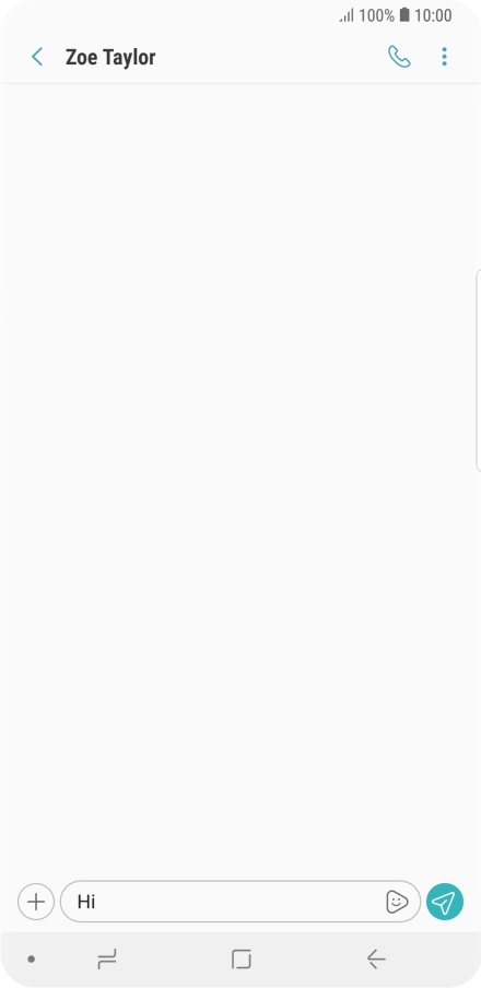 Press the send icon when you've finished your text message.