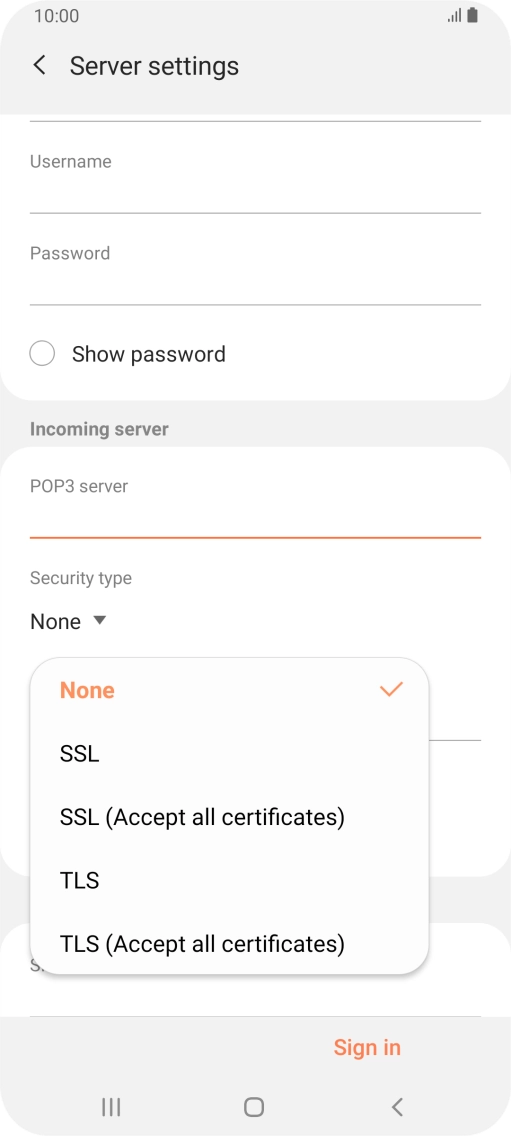 Press None to turn off the function.