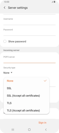 Press None to turn off the function.