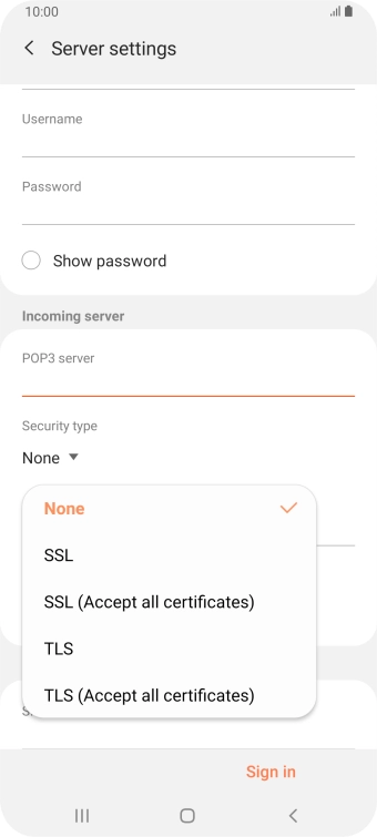 Press None to turn off the function.