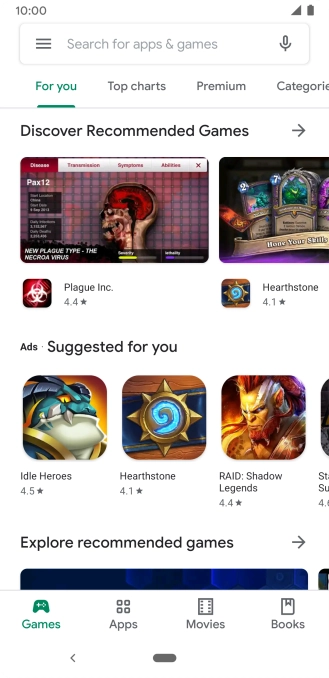 Slide your finger right starting from the left side of the screen.