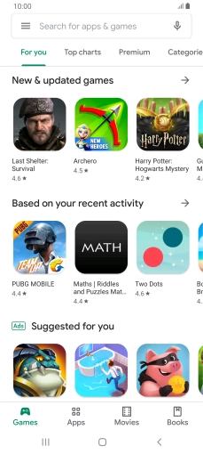 Slide your finger right starting from the left side of the screen.