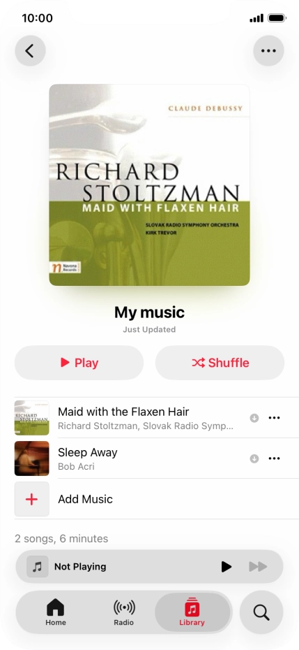 Go to the required category or playlist and press the required audio file.