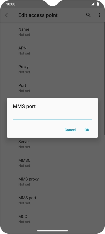 Key in 8080 and press OK.
