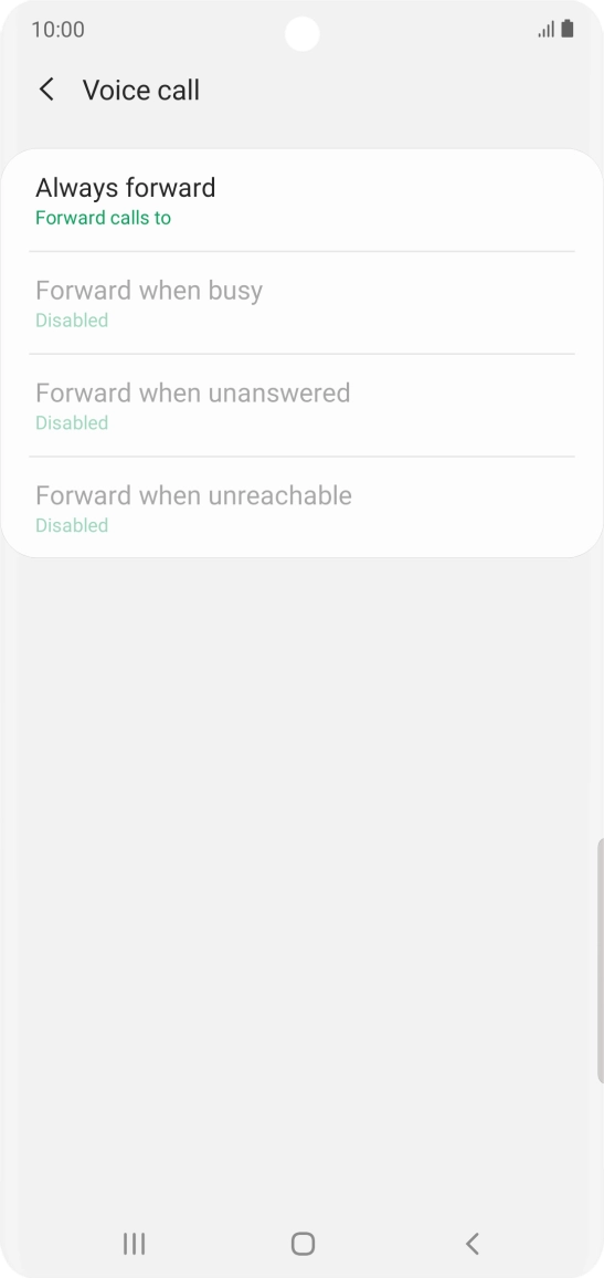 Press the required divert type.