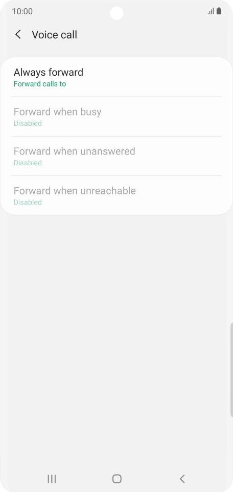 Press the required divert type.