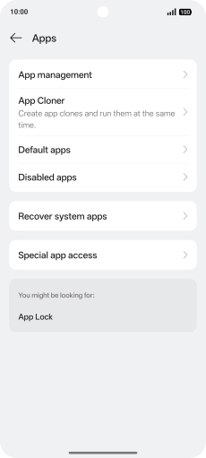 Press App management.