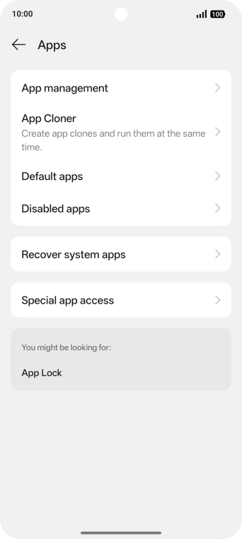 Press App management.