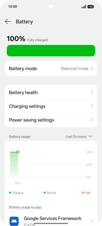 Press Battery mode.
