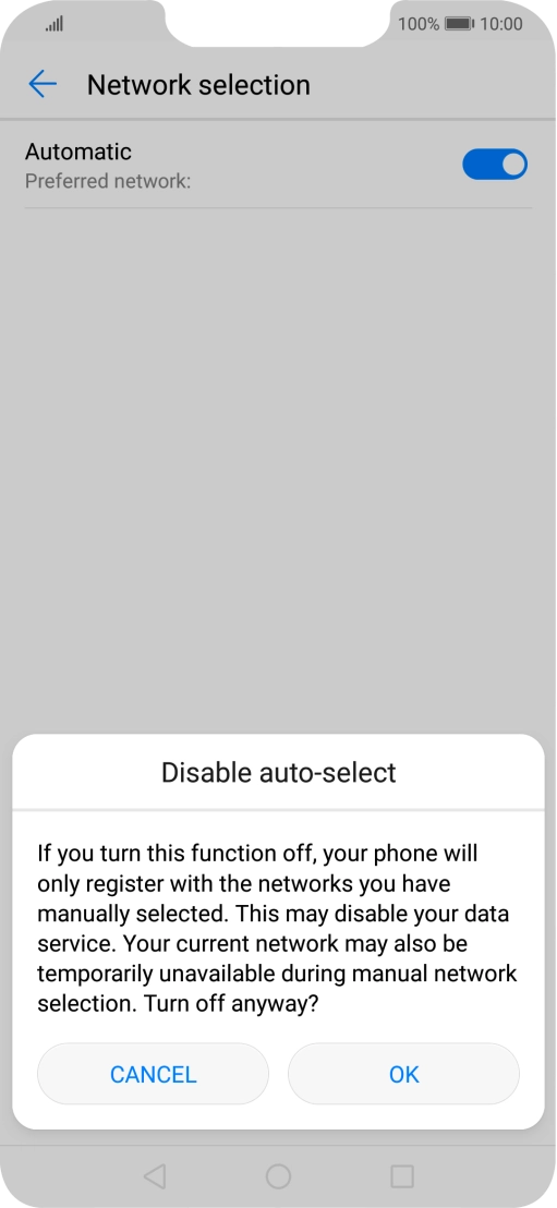 Press OK and your phone will search for networks.