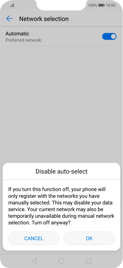 Press OK and your phone will search for networks.