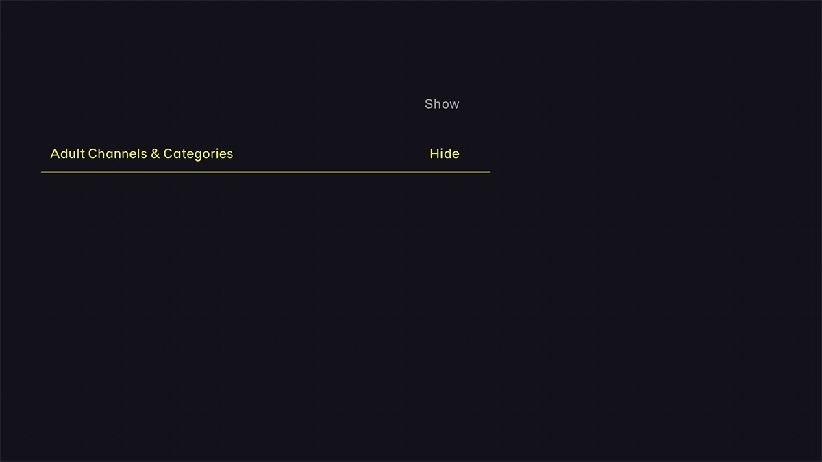 Highlight the required setting.